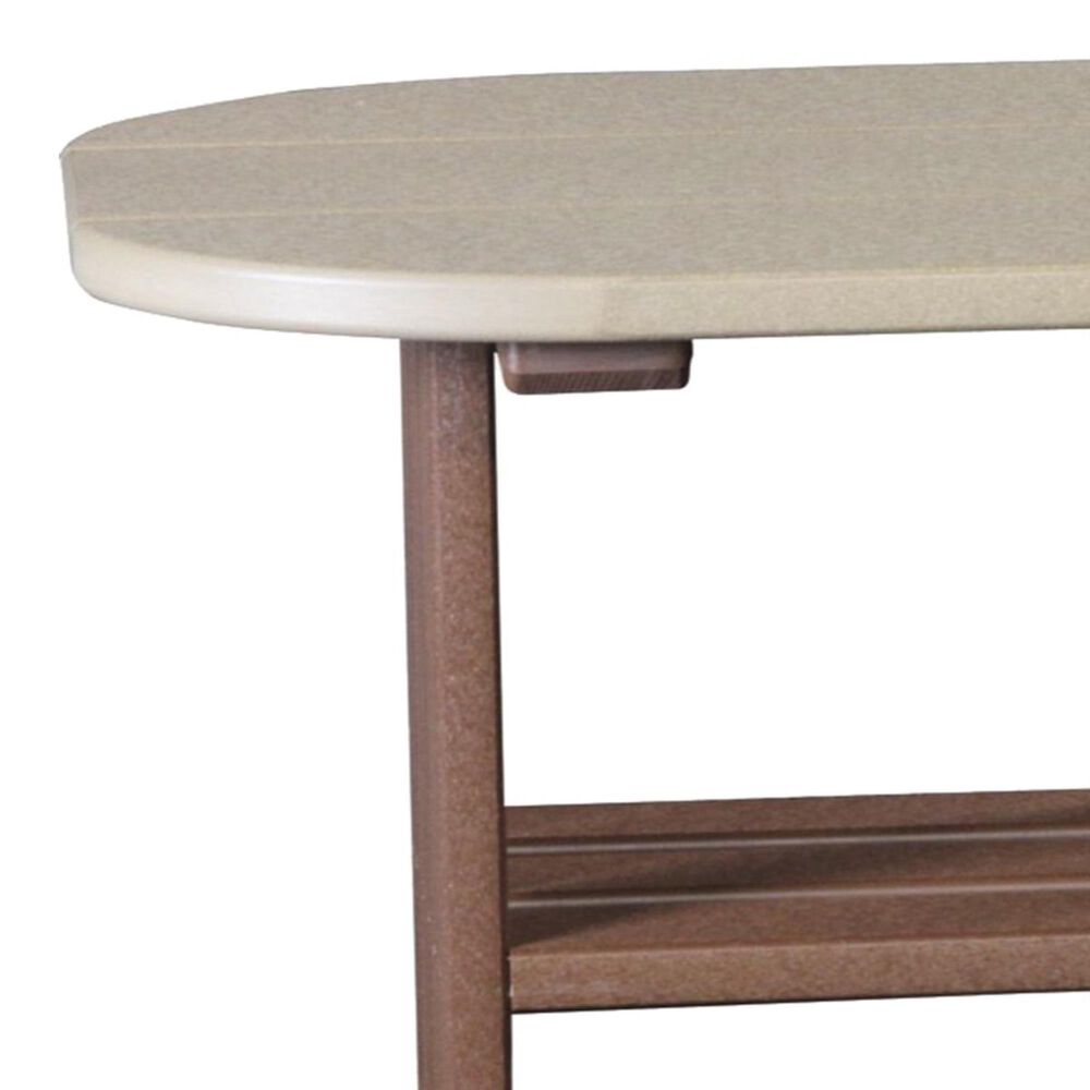 Amish Orchard Oval Outdoor End Table in Weatherwood and Chestnut, , large
