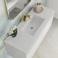 James Martin Vanities Mantova 47.3" Single Vanity in Glossy White and Champagne Brass with 3 cm Glossy White Composite Stone Top and Rectangular Sink, , large