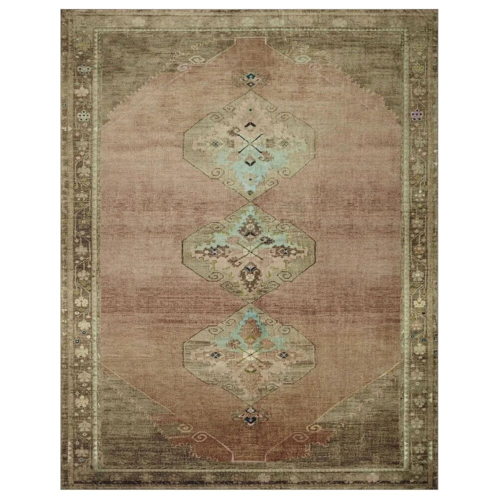 Loloi Sinclair 5" x 7" Clay and Tobacco Area Rug, , large
