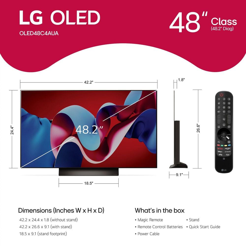 LG 48&quot; Class C4 Series OLED evo 4K Ultra HD in Black - Smart TV, , large