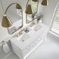 James Martin Vanities Breckenridge 60" Double Bathroom Vanity in Bright White with 3 cm Arctic Fall Solid Surface Top and Rectangular Sinks, , large