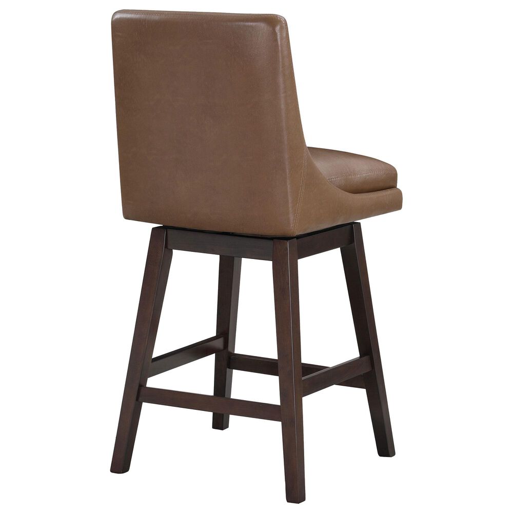 OSP Home Allingham 26&quot; Swivel Counter Stool with Molasses Cushion in Dark Walnut, , large