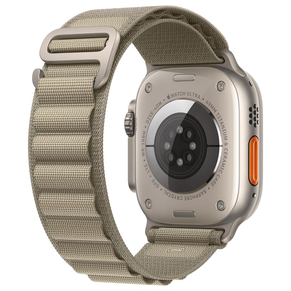 Apple Watch Ultra 2 GPS + Cellular, 49mm Titanium Case with Olive Alpine Loop - Small, , large
