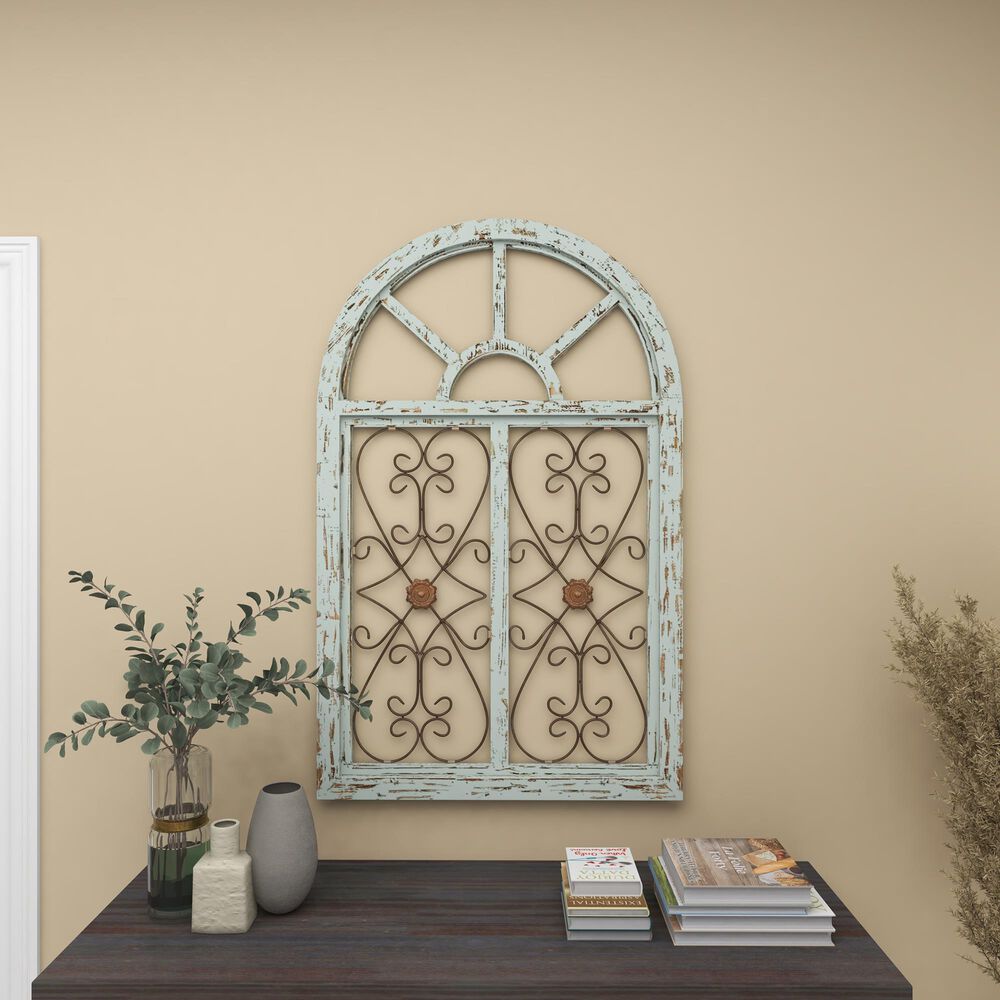 Maple and Jade 45&quot; x 28&quot; Wall Decor in Distressed White and Brown, , large