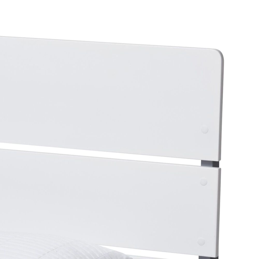 Baxton Studio Nereida Twin Platform Bed in White/Grey, , large