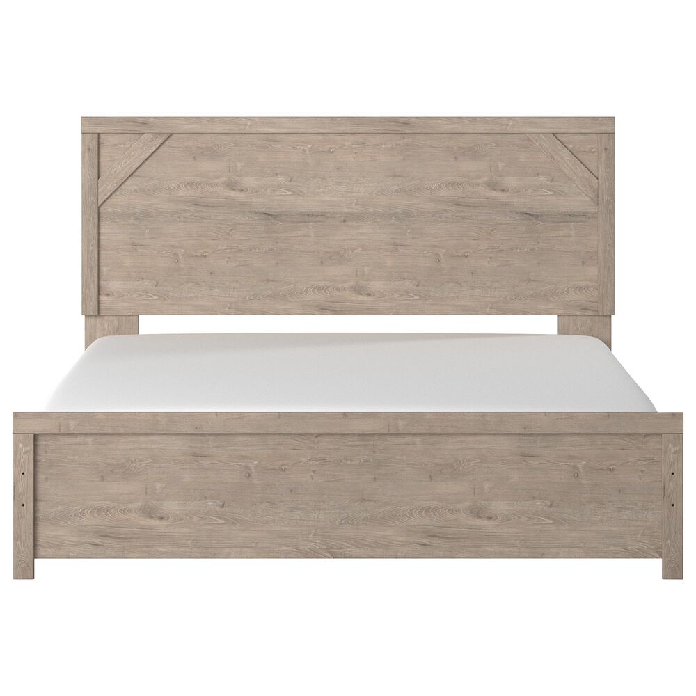 Ashley Senniberg King Panel Bed in Light Brown and White, , large