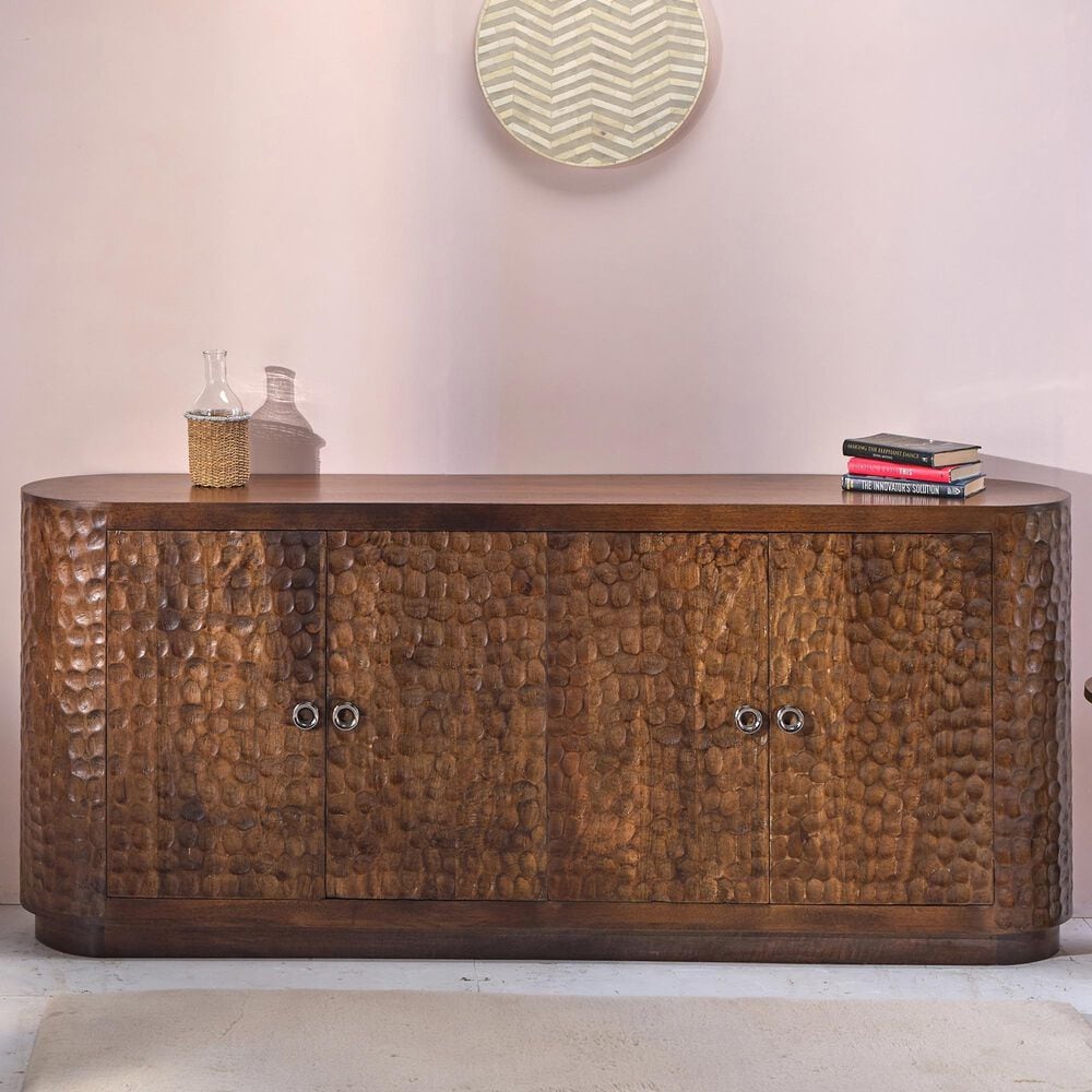 Jaipur Home Elodie 4-Door Sideboard in Mottled Brown, , large