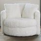 Albany Furniture Fur Swivel Pod Chair in Yakety Yak Natural, , large