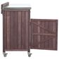 HOMLUX 39" Outdoor Kitchen Island with Stainless Table Top in Dark Brown, , large