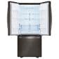 LG 21.8 Cu. Ft. 3-Door French Door Refrigerator in Black Stainless Steel, , large