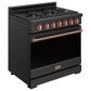 Thor Kitchen Gordon Ramsay 6 Cu. Ft. Professional Gas Range with Rose Gold Handle Kit in Black, , large