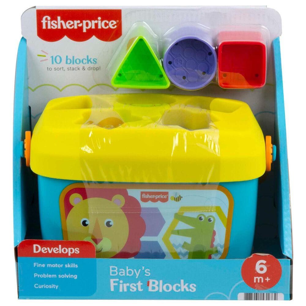 Fisher Price Baby&#39;s First Blocks Shape Sorting Toy with Storage Bucket in Multicolor, , large
