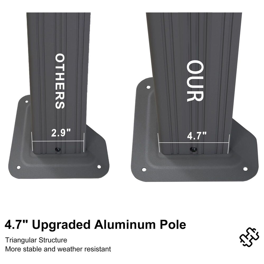 HOMLUX 12-ft x 10-ft Aluminum Gazebo with Double Metal Roof in Light Gray, , large