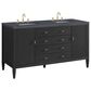 James Martin Vanities Myrrin 60" Double Vanity in Carbon Oak with 3 cm Charcoal Soapstone Quartz Top, , large
