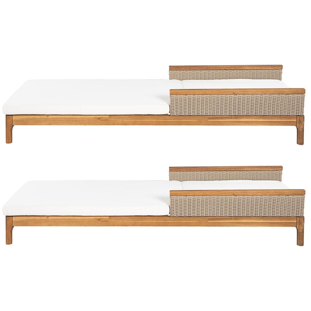 Hearth and Haven Outdoor Chaise Lounge in Beige (Set of 2), , large