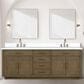 Lexora Home Abbey 84" Double Bathroom Vanity in Grey Oak with 2 cm White Quartz Top and Rectangular Sinks, , large