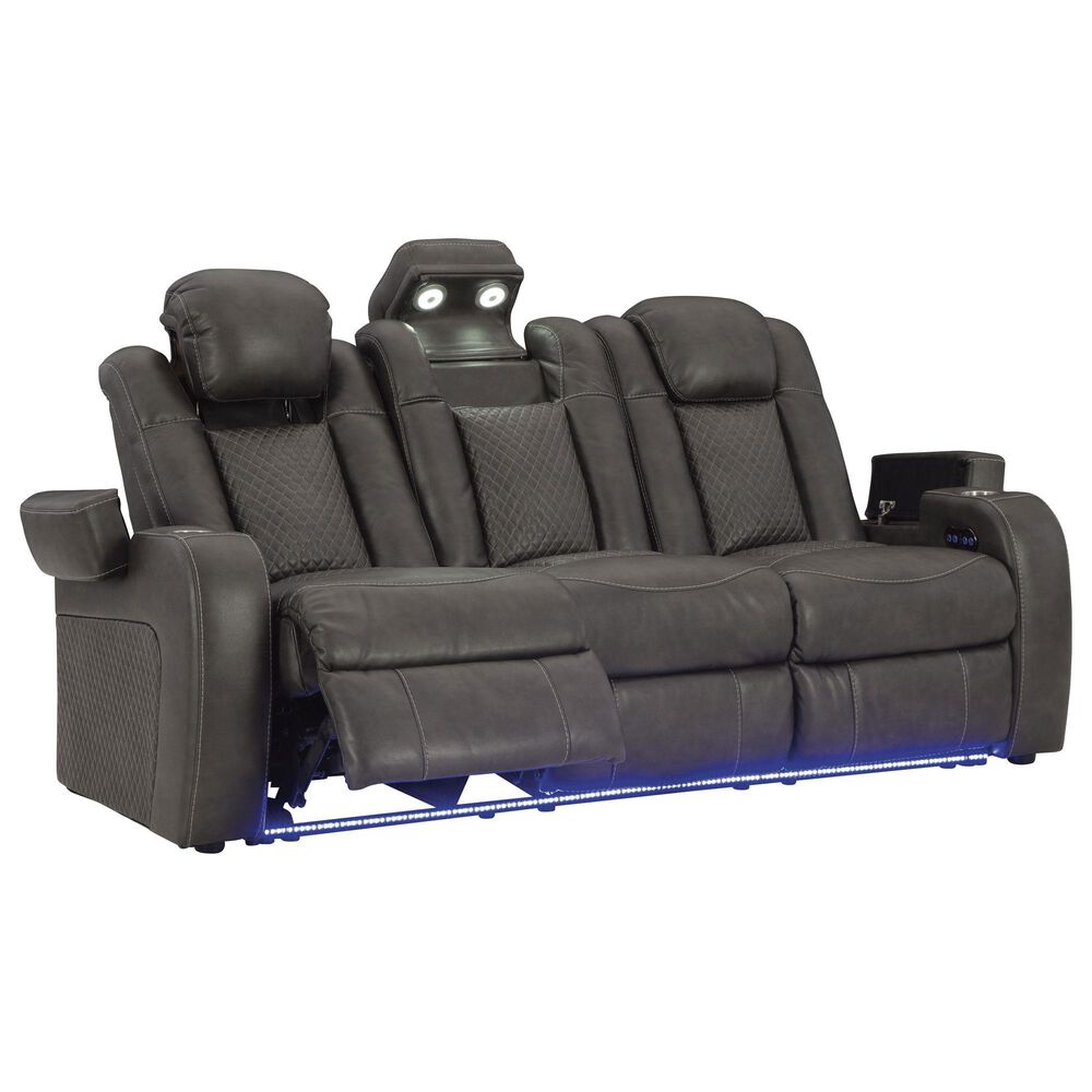 Ashley Fyne-Dyme Power Reclining Sofa in Shadow, , large