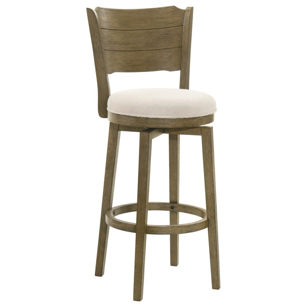 Armen Living Winsley Swivel Bar Height Stool in Putty Brown, , large