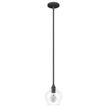 Hunter Dunshire 6.75" 1-Light Mini Pendant with Seeded Shade in Noble Bronze, , large