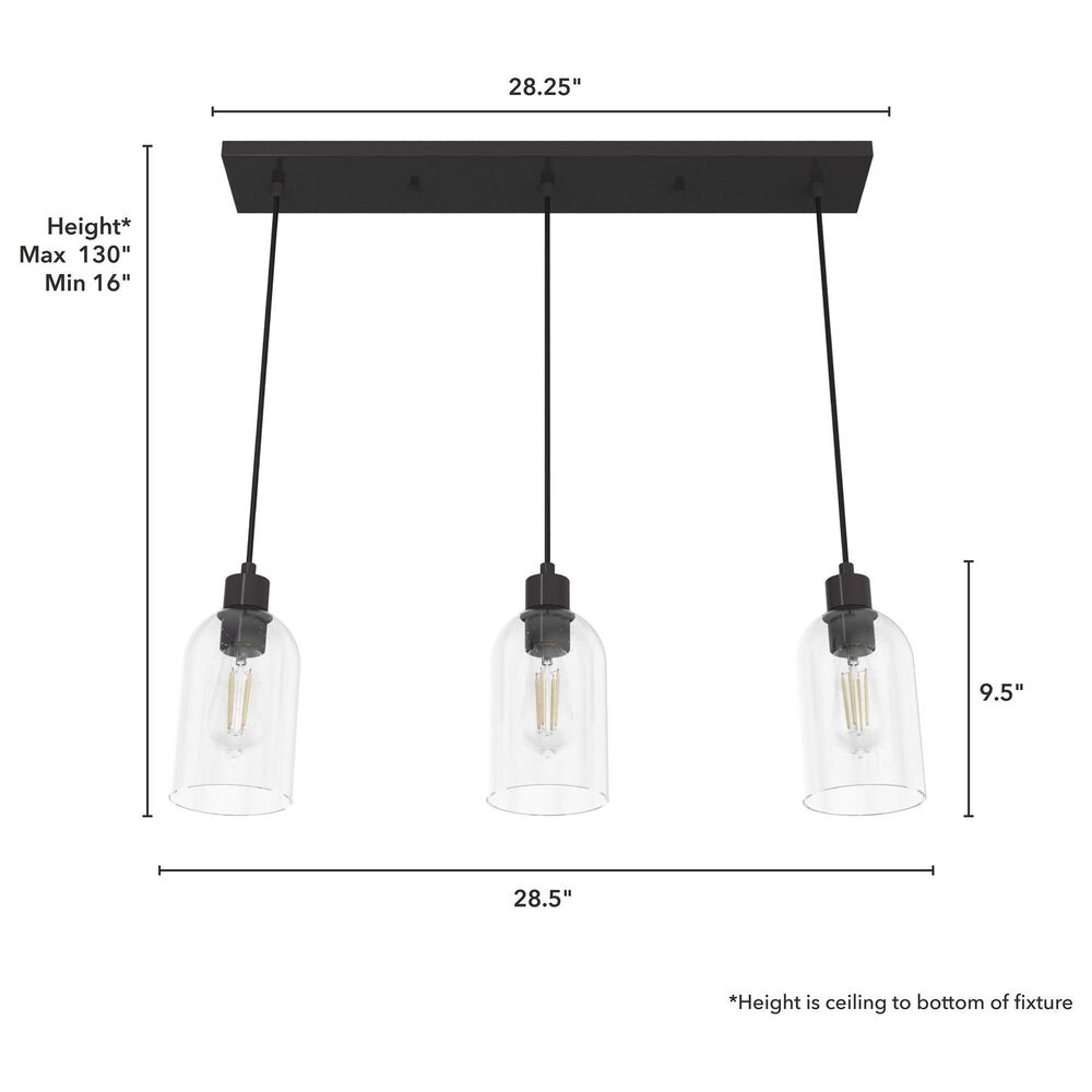 Hunter Lochmeade 3-Light Linear Pendant Cluster in Noble Bronze, , large
