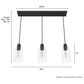 Hunter Lochmeade 3-Light Linear Pendant Cluster in Noble Bronze, , large