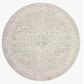 Loloi Odette 7"10" Round Silver and Ivory Area Rug, , large