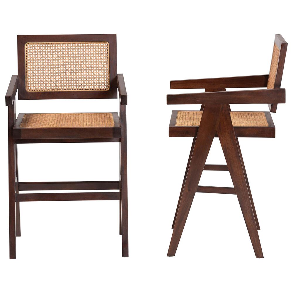 Baxton Studio Kresna Counter Stool in Dark Walnut Brown (Set of 2), , large