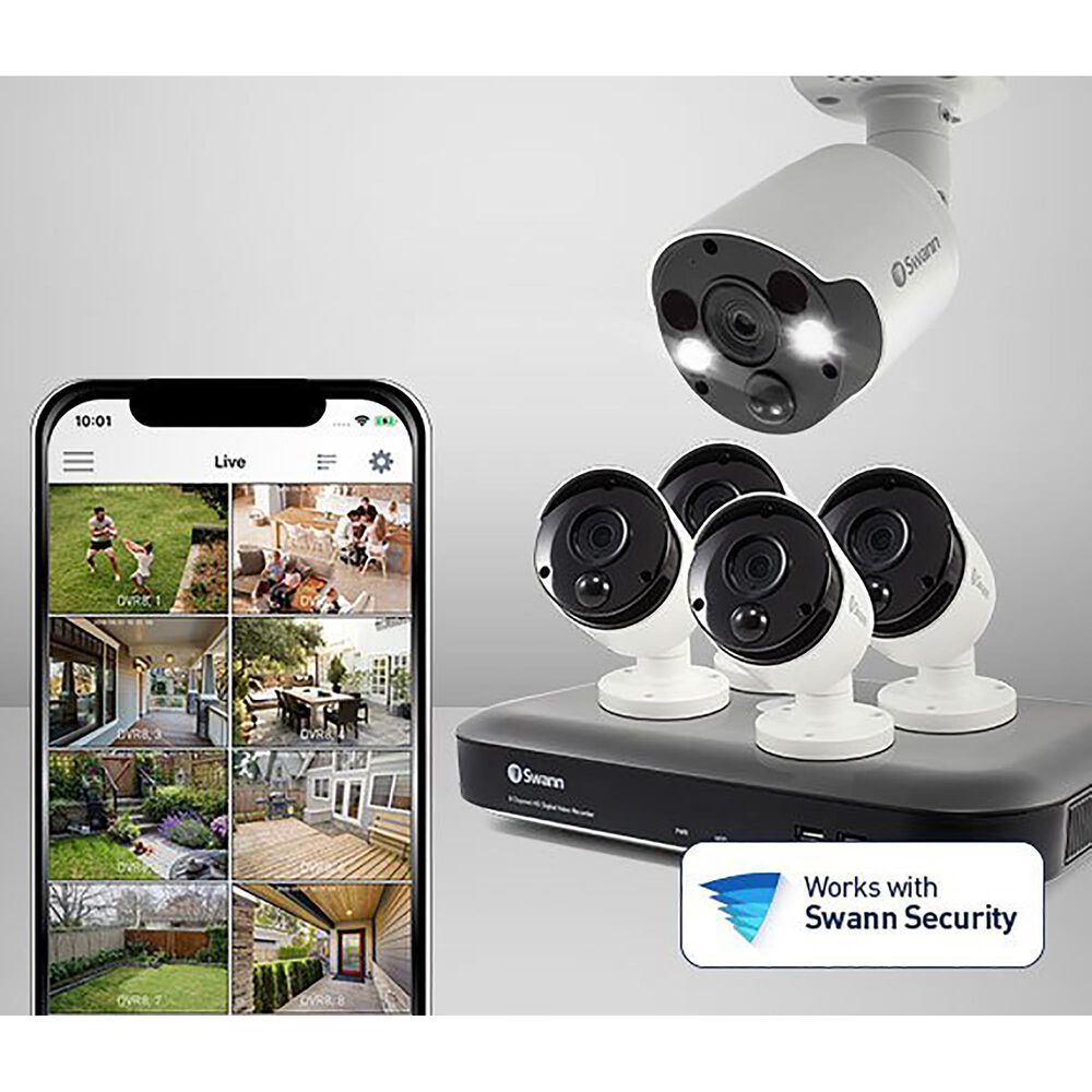 Swann 4 Camera 1080p Full Hd Dvr Flex Security System Nebraska Furniture Mart