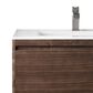 James Martin Vanities Mantova 31.5" Single Vanity in Mid-Century Walnut with 3 cm Glossy White Composite Stone Top and Rectangular Sink, , large