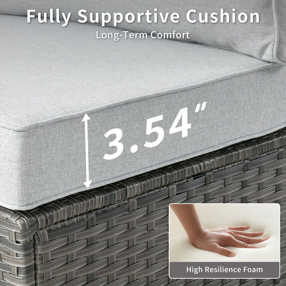 HOMLUX 8-Piece Patio Conversation Set in Gray, , large