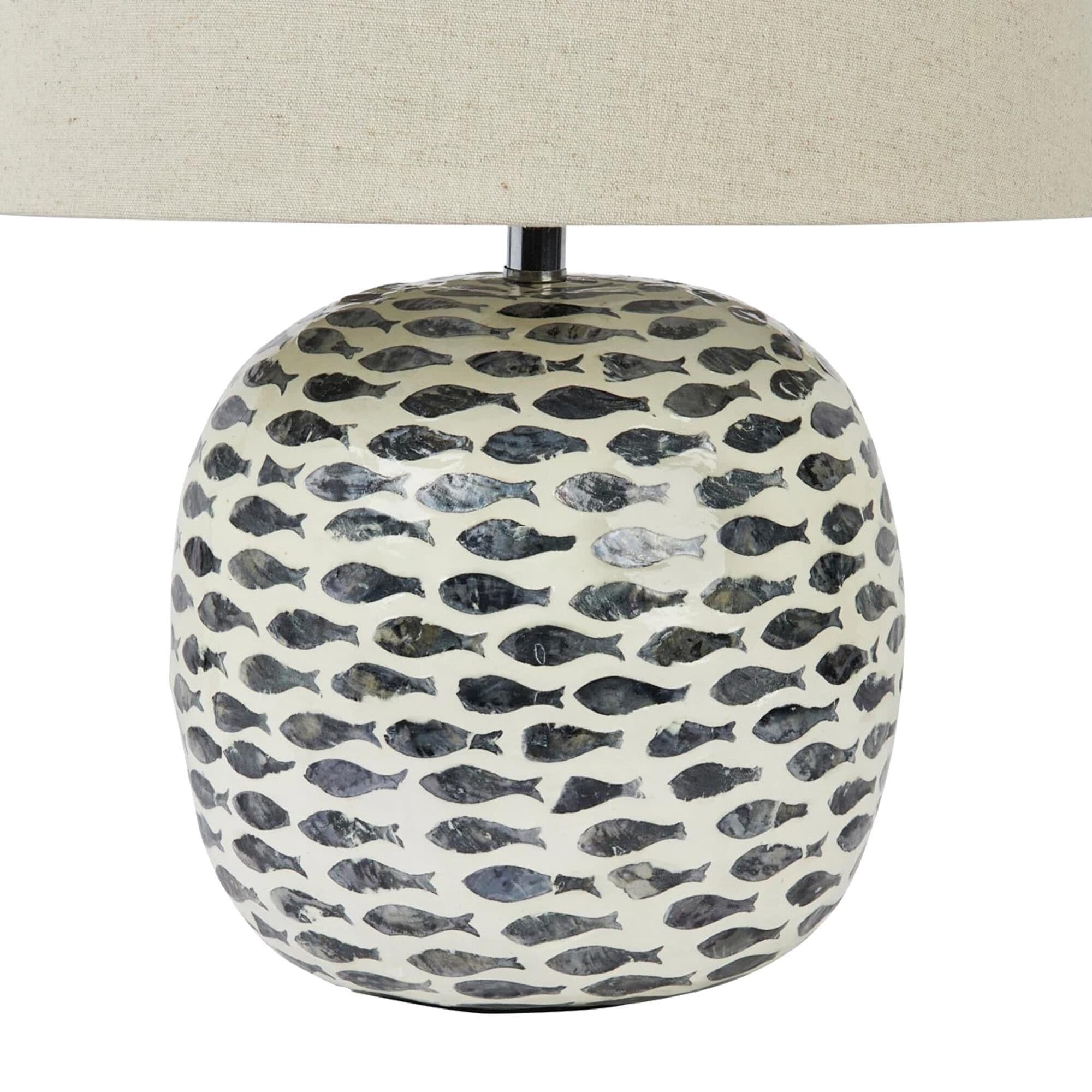 Teak Interiors Shoreline Table Lamp in Blue and White