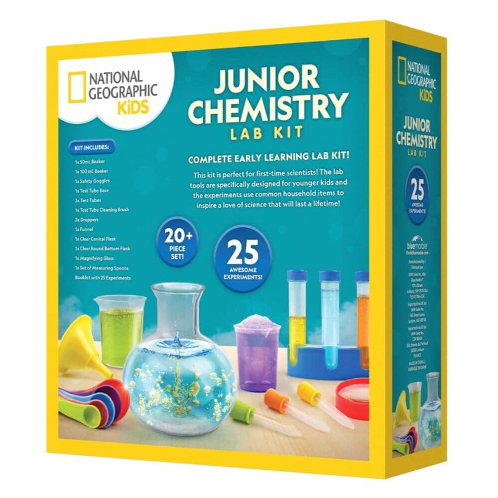 National Geographic Junior Chemistry Kit with 50 Science Experiments and 20+ Lab Tools in Multicolor, , large
