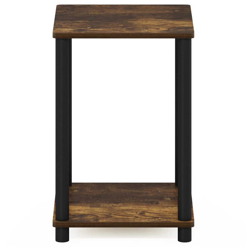 HOMLUX 2-Tier Turn-N-Tube End Table in Amber Pine and Black, , large