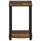 HOMLUX 2-Tier Turn-N-Tube End Table in Amber Pine and Black, , large