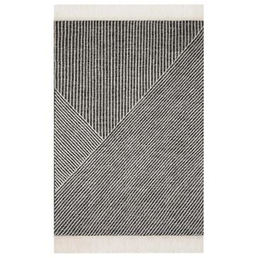 Magnolia Home Newton NET-01 5" x 7"6" Charcoal and Ivory Area Rug, , large