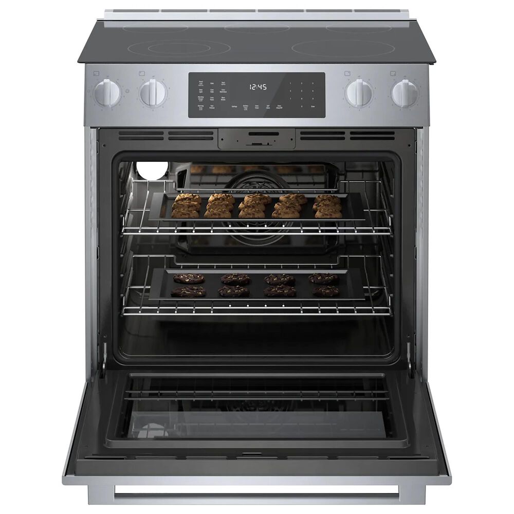 Bosch 800 Series 2-Piece Kitchen Package with 4.6 Cu. Ft. Electric Slide-in Range and 1.9 Cu. Ft. Over-The-Range Microwave in Stainless Steel, , large