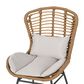 Hearth and Haven Frazer Patio Rattan Chair with Beige Cushion in Brown (Set of 2), , large
