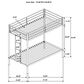 Pacific Landing Alevera Twin Over Twin Bunk Bed with Ladder in Matte White, , large
