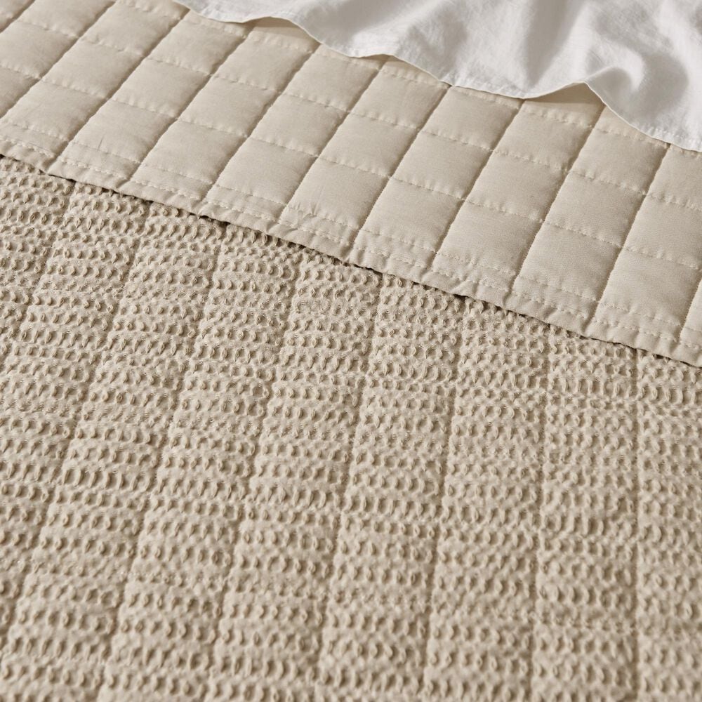 Levtex Cloud Waffle 2-Piece Twin/Twin XL Quilt Set in Flax Beige, , large