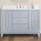 37B Kinsale 48" Single Bathroom Vanity Cabinet in Soft Blue with White Composite Stone Top and Backsplash, , large
