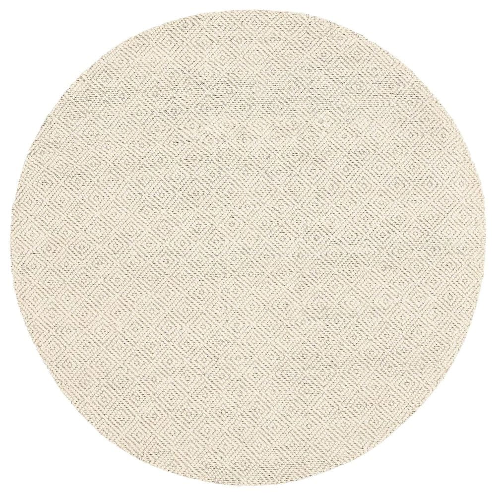 Safavieh Natura NAT503A 7" Round Ivory and Light Grey Area Rug, , large