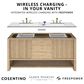 James Martin Vanities Breckenridge 60" Single Bathroom Vanity in Light Natural Oak with 3 cm Victorian Silver Quartz Top, Rectangular Sink and FreePower Wireless Charger, , large