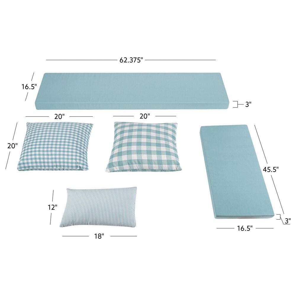 Linon Home Decor Tobin 5-Piece Nook Cushion Set in Seafoam, , large