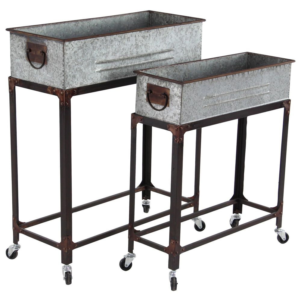 Maple and Jade Farmhouse Planter in Gray (Set of 2), , large