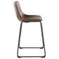 Lumisource Duke Fixed-Height Counter Stool with Espresso and Orange Cushion in Black, , large