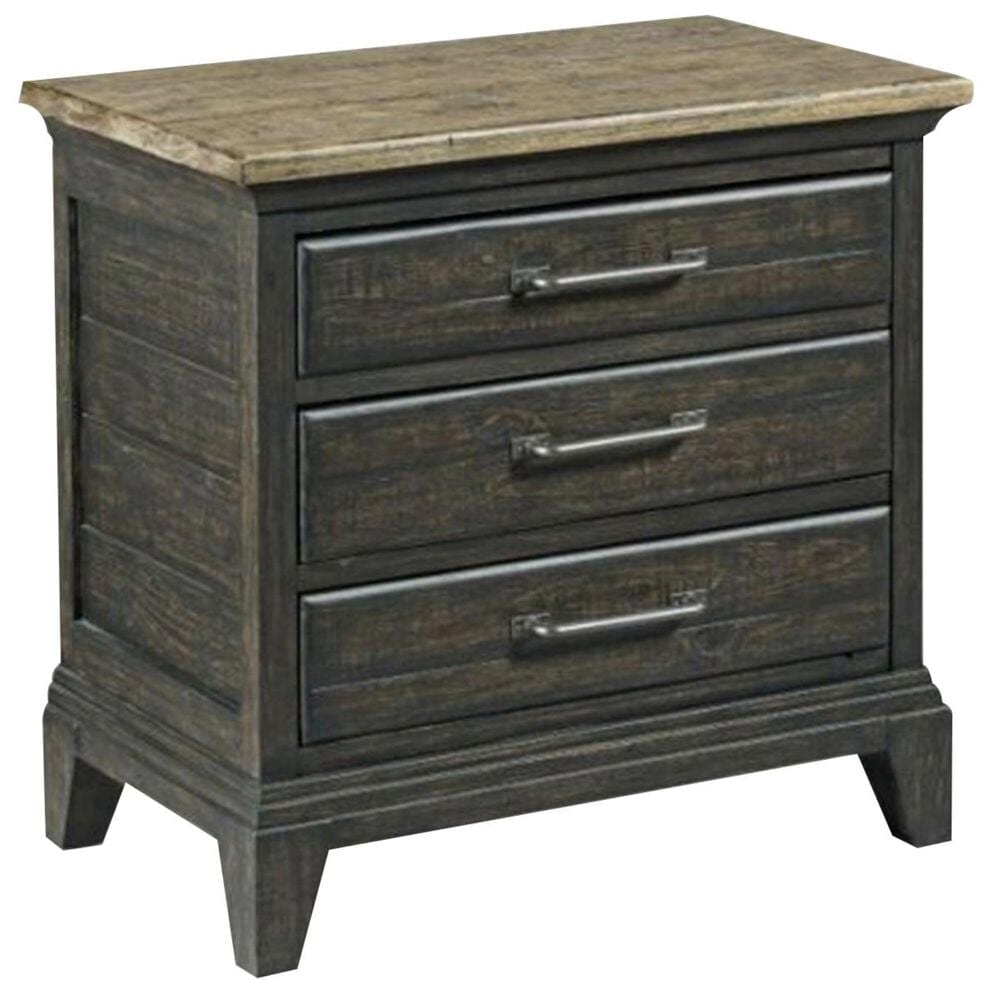 Kincaid Plank Road Blair 3 Drawer Nightstand in Stone and Charcoal, , large