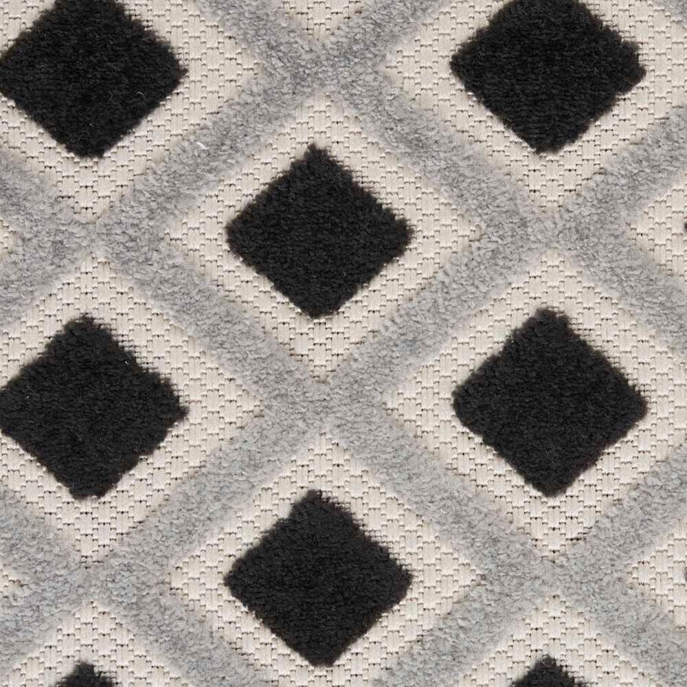 Nourison Aloha Geometric 9&#39; x 12&#39; Black and White Indoor/Outdoor Area Rug, , large