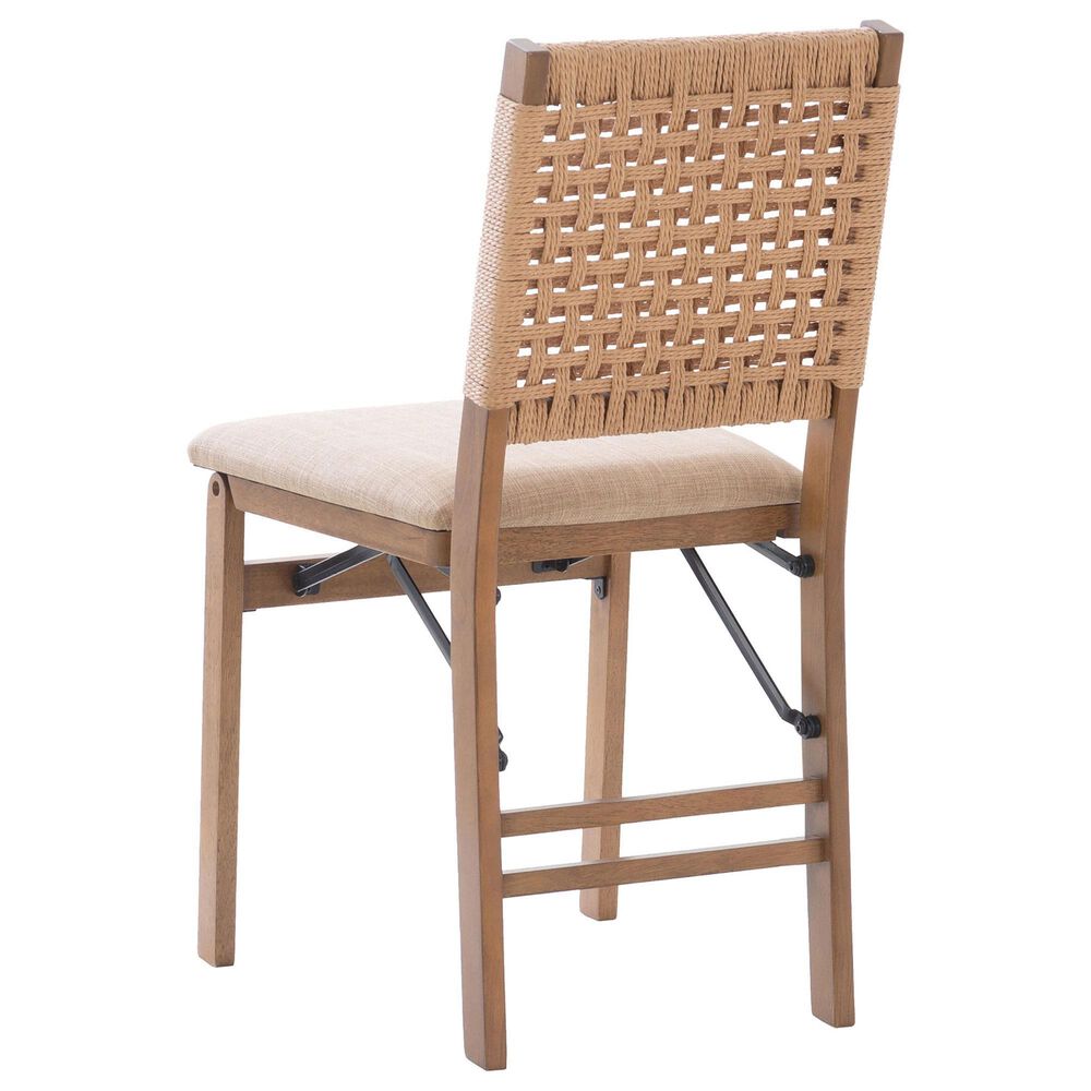 Linon Home Decor Norwich Woven Folding Chair in Natural, , large