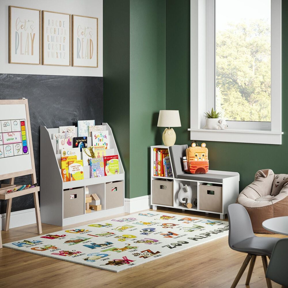 RiverRidge Home 3-Cubby Kid Book Rack in White, , large
