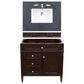 James Martin Vanities Brittany 36" Single Bathroom Vanity in Burnished Mahogany with 3 cm Charcoal Soapstone Quartz Top and Rectangle Sink, , large
